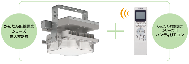 東芝ライテック LED高天井器具5機種、信号線不要 リモコンで一括調光