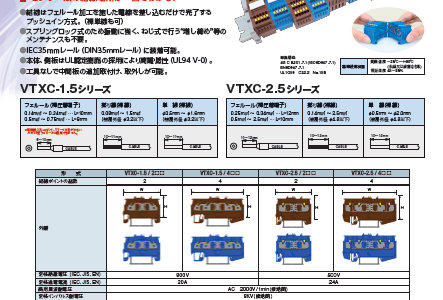 東洋技研、スプリングロック式コモン端子台「VTXCシリーズ」発売
