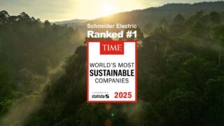シュナイダーエレクトリック、TIME誌「世界で最も持続可能な企業」に2年連続で選出
