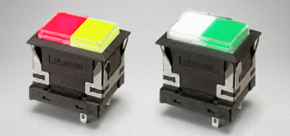 サンミューロン 、照光式押しボタンスイッチCH形に長四角縦2分割タイプを追加