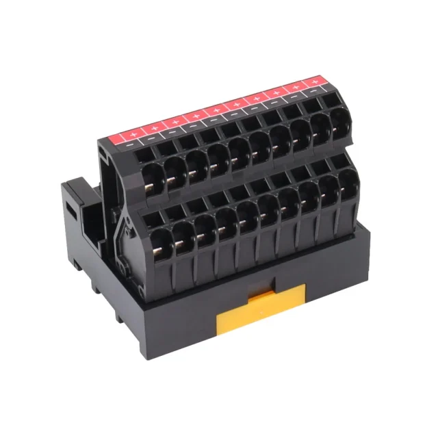 東洋技研 スプリングロック式コモン端子台「PCXV-COM」入力端子と分岐端子を一目で識別可能【制御盤DX特集】