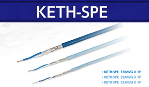 倉茂電工、シングルペアイーサネットケーブル「KETH-SPE」発売 シングルペアで最長１０００mの長距離伝送に対応